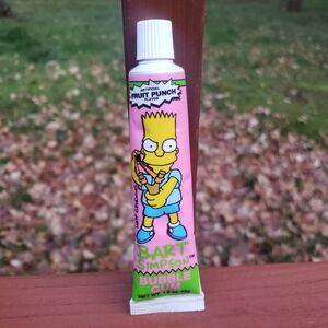 VTG 1990 Bart Simpson Bubble Gum W/ Fruit Punch Flavor Toothpaste Tube - 1.6oz